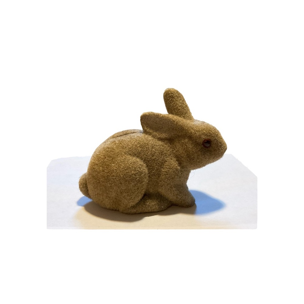 Cute flocked rabbit coin bank